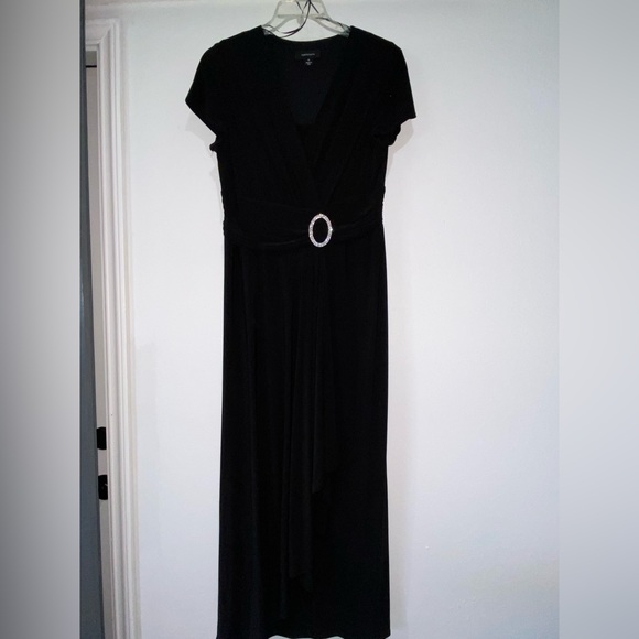 Dresses & Skirts - Size 14 , long black party dress with accent belt